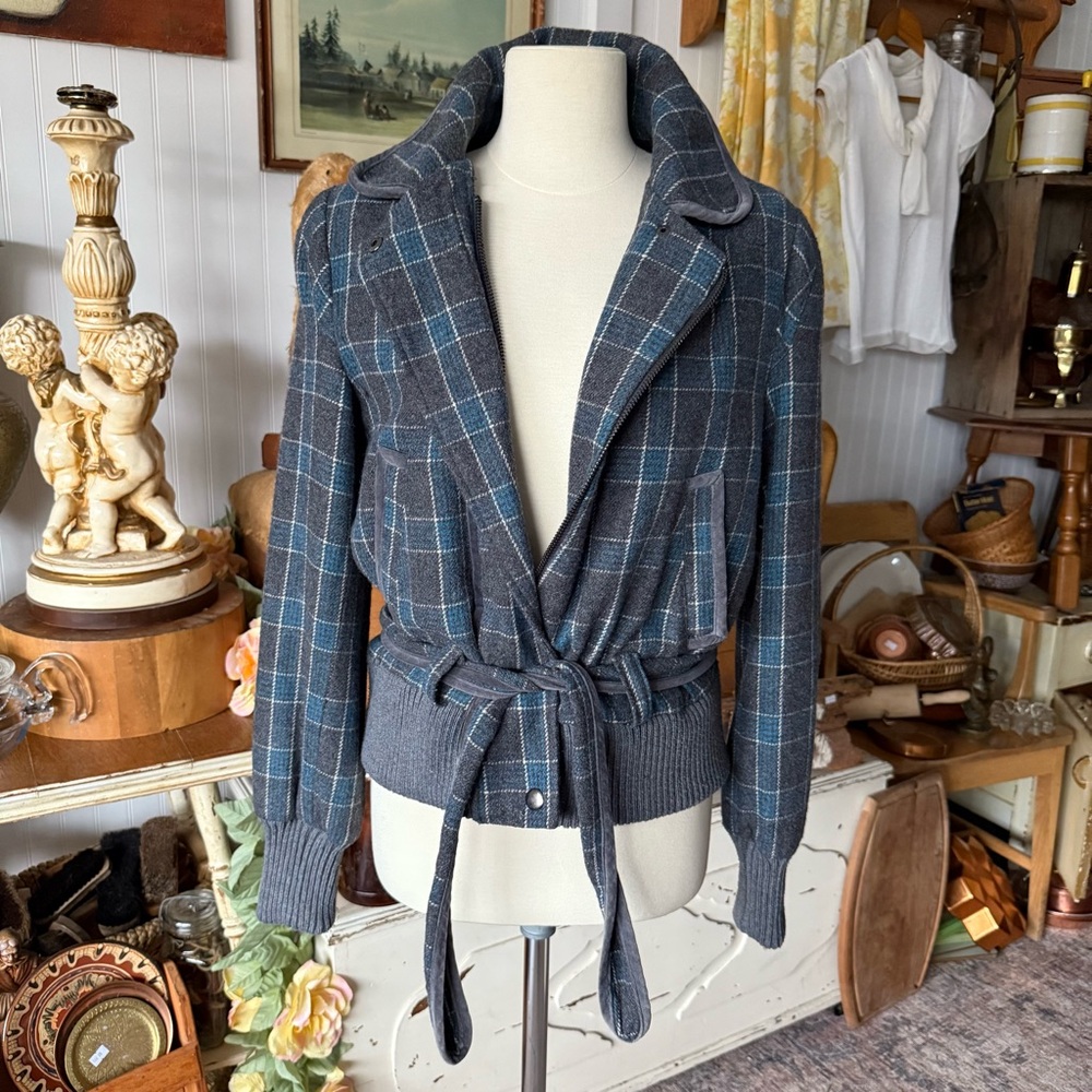 Vintage Guess Wool-Blend Tie-Waist Jacket